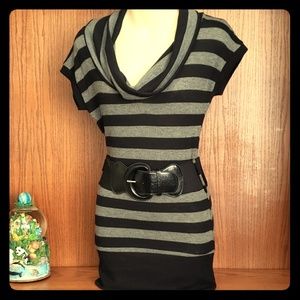 Rue21 black and gray stripped dress